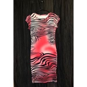 Pink Black Zebra Dress